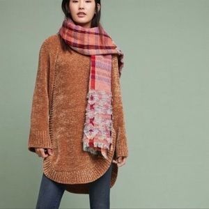 Anthropologie Moth Belinda Chenille Tunic Sweater Size Small Color Camel